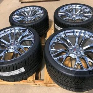 GM OEM C7 Z06 ZO6 Corvette Chrome Wheel Michelin Pilot Sport AS4 ZP Tire Package