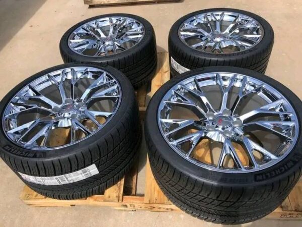 GM OEM C7 Z06 ZO6 Corvette Chrome Wheel Michelin Pilot Sport AS4 ZP Tire Package - Image 4