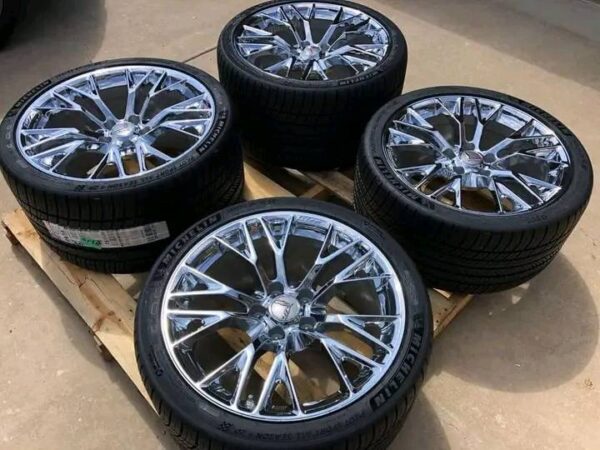 GM OEM C7 Z06 ZO6 Corvette Chrome Wheel Michelin Pilot Sport AS4 ZP Tire Package - Image 2