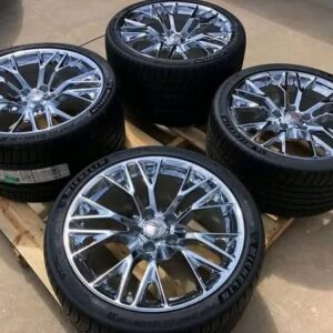 GM OEM C7 Z06 ZO6 Corvette Chrome Wheel Michelin Pilot Sport AS4 ZP Tire Package