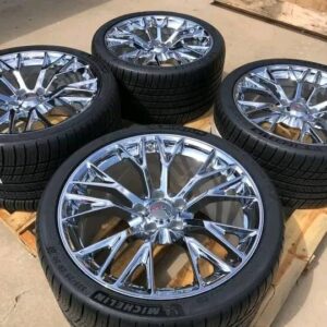 GM OEM C7 Z06 ZO6 Corvette Chrome Wheel Michelin Pilot Sport AS4 ZP Tire Package