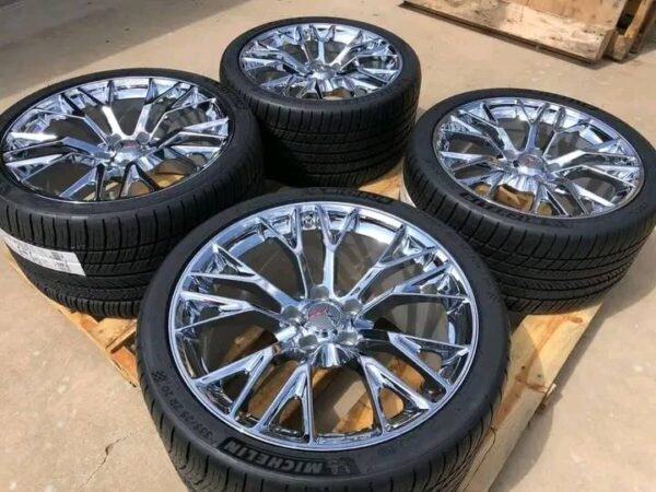 GM OEM C7 Z06 ZO6 Corvette Chrome Wheel Michelin Pilot Sport AS4 ZP Tire Package - Image 6