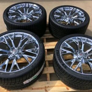 GM OEM C7 Z06 ZO6 Corvette Chrome Wheel Michelin Pilot Sport AS4 ZP Tire Package