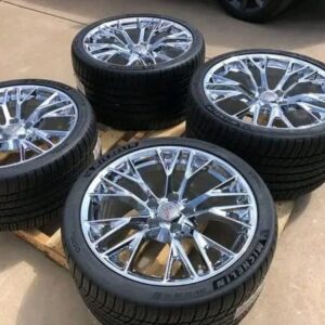 GM OEM C7 Z06 ZO6 Corvette Chrome Wheel Michelin Pilot Sport AS4 ZP Tire Package