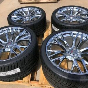 GM OEM C7 Z06 ZO6 Corvette Chrome Wheel Michelin Pilot Sport AS4 ZP Tire Package