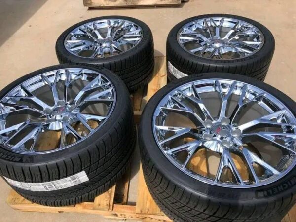 GM OEM C7 Z06 ZO6 Corvette Chrome Wheel Michelin Pilot Sport AS4 ZP Tire Package - Image 3