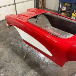 A restored Manco corvette go cart body