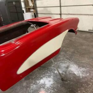 A restored Manco corvette go cart body