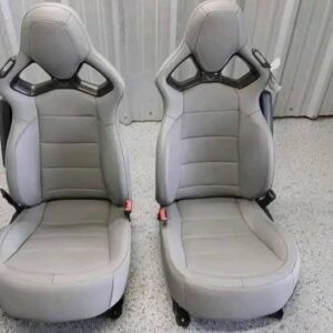 14-19 CORVETTE C7 OEM COMPETITION SPORT BUCKETS PAIR GRAY LEATHER. OEM C7 COMPETITION SEATS HEATED VENTILATED OPT KQV AE4