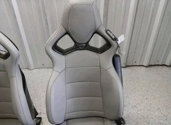 14-19 CORVETTE C7 OEM COMPETITION SPORT BUCKETS PAIR GRAY LEATHER. OEM C7 COMPETITION SEATS HEATED VENTILATED OPT KQV AE4 - Image 3