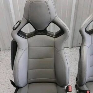 14-19 CORVETTE C7 OEM COMPETITION SPORT BUCKETS PAIR GRAY LEATHER. OEM C7 COMPETITION SEATS HEATED VENTILATED OPT KQV AE4