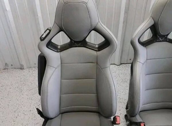 14-19 CORVETTE C7 OEM COMPETITION SPORT BUCKETS PAIR GRAY LEATHER. OEM C7 COMPETITION SEATS HEATED VENTILATED OPT KQV AE4 - Image 4