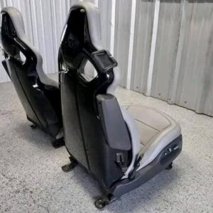 14-19 CORVETTE C7 OEM COMPETITION SPORT BUCKETS PAIR GRAY LEATHER. OEM C7 COMPETITION SEATS HEATED VENTILATED OPT KQV AE4