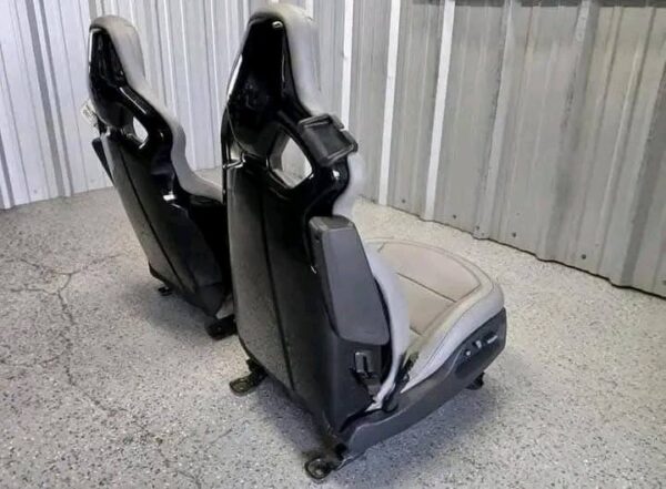 14-19 CORVETTE C7 OEM COMPETITION SPORT BUCKETS PAIR GRAY LEATHER. OEM C7 COMPETITION SEATS HEATED VENTILATED OPT KQV AE4 - Image 5