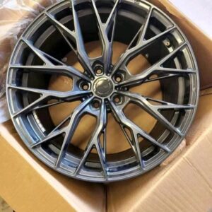 Set of stock size C8 Corvette MMR wheels in Carbon Flash