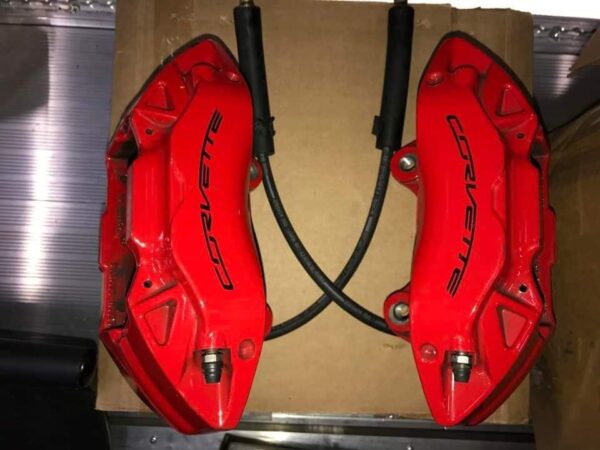 All 4 of the OEM Brembo Red Brake Calipers, with Stock Brake lines, Stock Rotors and Pads with 4100 miles on them - Image 5
