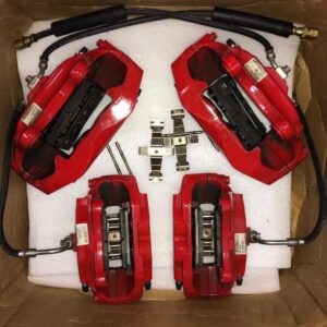 All 4 of the OEM Brembo Red Brake Calipers, with Stock Brake lines, Stock Rotors and Pads with 4100 miles on them