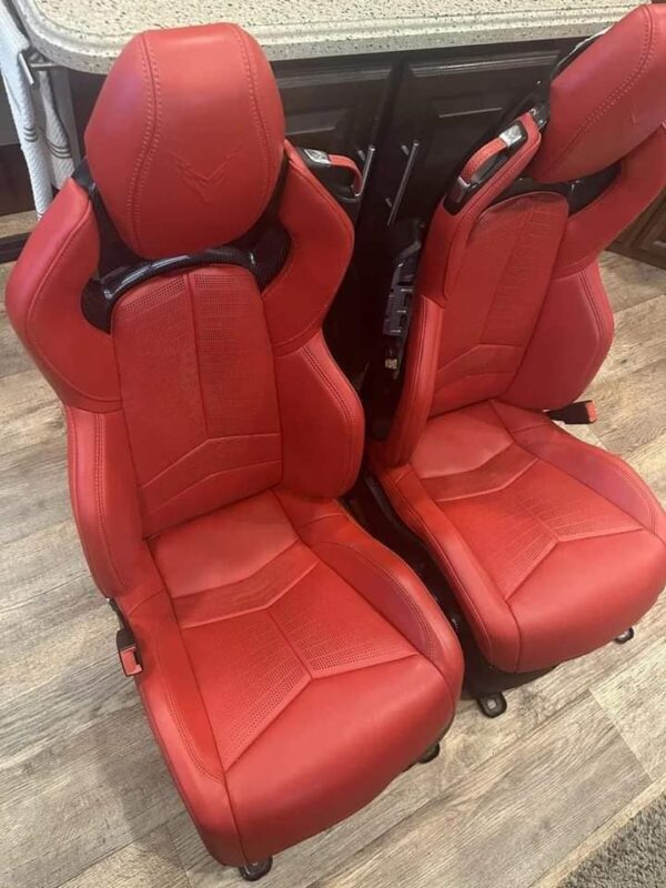 C8 Corvette GT2 Red Leather Seats Both seats - Image 2