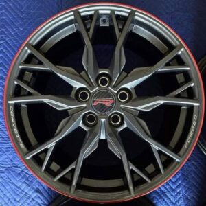 of 2023 Chevy Corvette C8 Z51 Stingray OEM 19/20" 70th Anniversary Edition forged alloy wheels with center caps