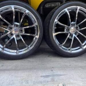 Selling a set of (4) Corvette Chrome Cup wheels, chevy factory wheels, tires, tpms.