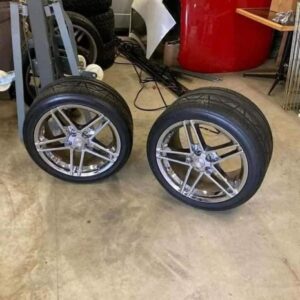 Corvette C6 Z06 chrome rims with lugs and Nitto tires
